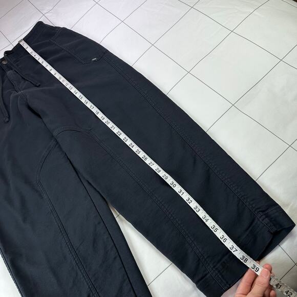 Prana Pants Womens Medium Black Cuyamaca Oversized Barrel Cotton Mid Rise Casual - Picture 13 of 14